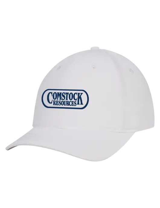 White Nylon Twill Performance Cap w/Comstock Resources Logo