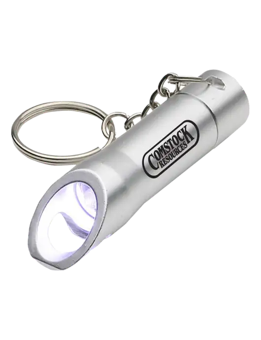 Silver Pocket LED Flashlight with Bottle Opener & Keychain w/Comstock Resources Logo