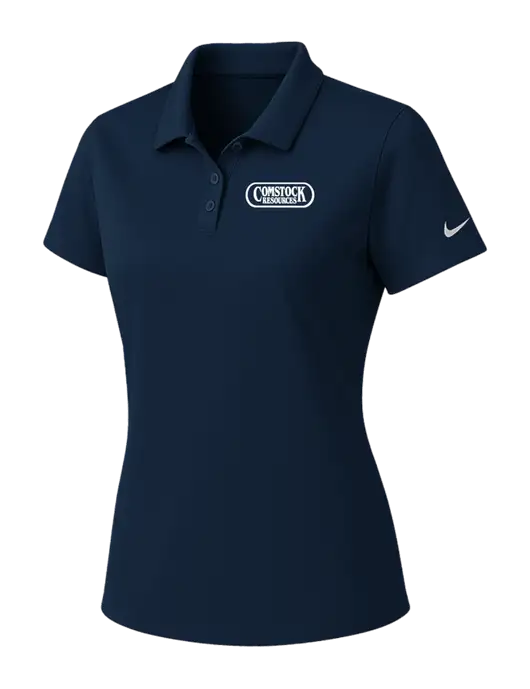 Nike Womens Navy Dry Essential Solid Polo w/Comstock Resources Logo