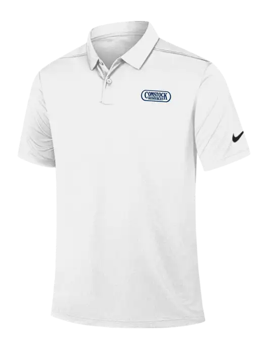 Nike White Dry Essential Solid Polo w/Comstock Resources Logo
