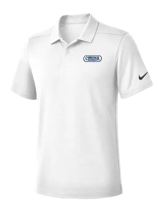 Nike White Dry Essential Solid Polo w/Comstock Resources Logo