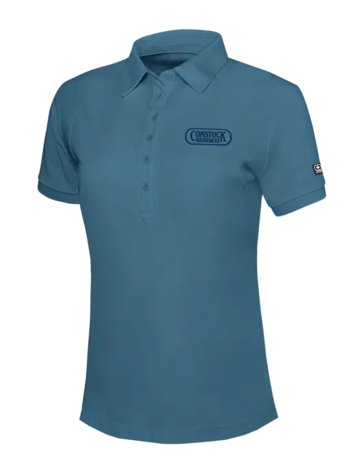 OGIO Womens Light Slate Blue Jewel Polo w/Comstock Resources Logo