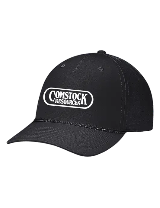 Richardson Laser Perf Performance Black/Black-Grey Rope Cap w/Comstock Resources Logo