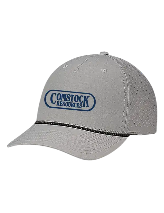 Richardson Laser Perf Performance Light Grey/Black-Grey Rope Cap w/Comstock Resources Logo