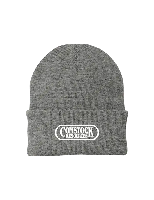Medium Grey Heather Knit Cap w/Comstock Resources Logo