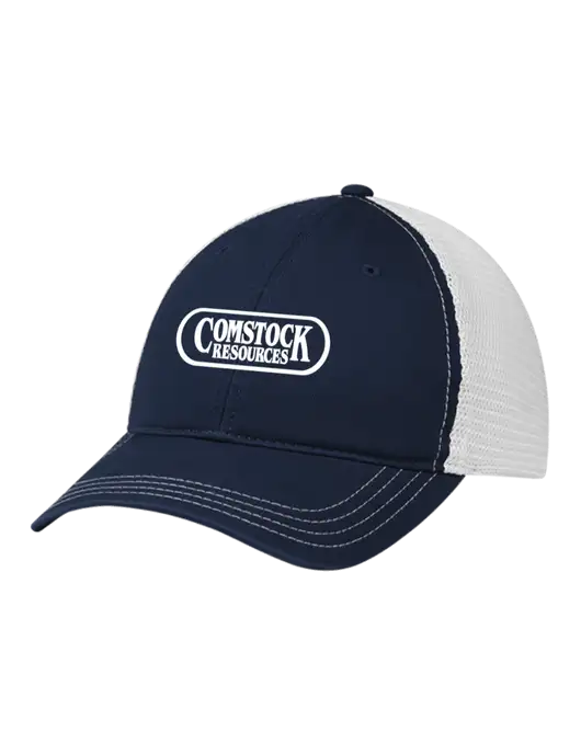 Richardson 111 Garment Washed Trucker Cap Navy w/White Mesh w/Comstock Resources Logo