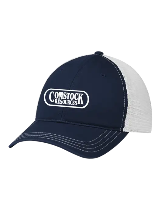 Richardson 111 Garment Washed Trucker Cap Navy w/White Mesh w/Comstock Resources Logo