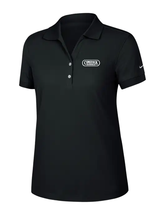 Nike Womens Dri-FIT Classic Black Polo w/Comstock Resources Logo