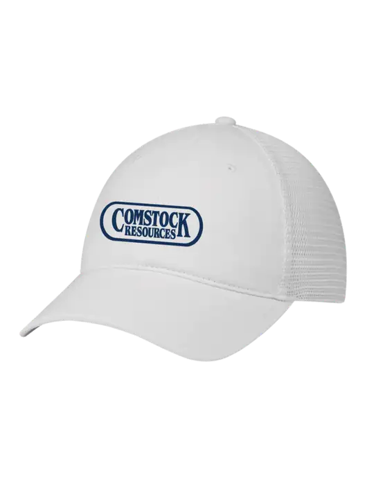 Richardson 111 Garment Washed Trucker Cap White w/White Mesh w/Comstock Resources Logo