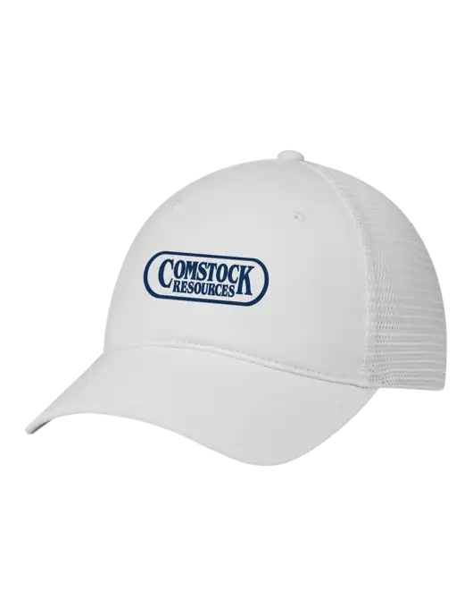 Richardson 111 Garment Washed Trucker Cap White w/White Mesh w/Comstock Resources Logo