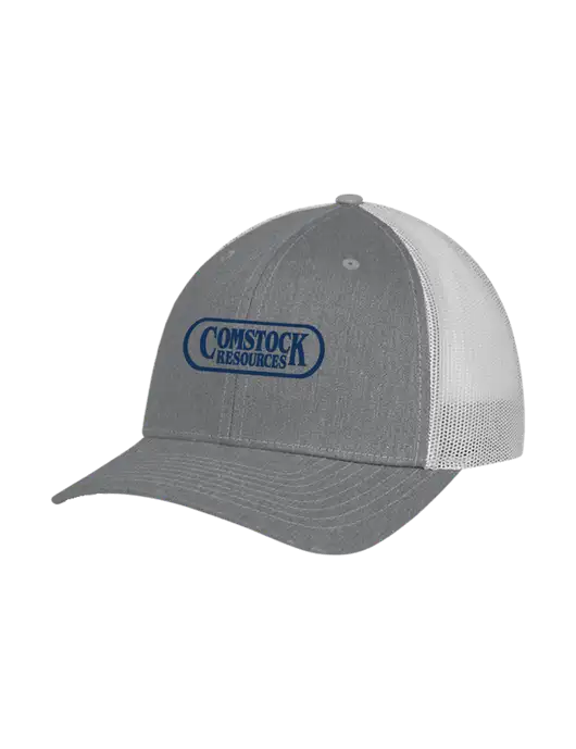 Richardson Adjustable Snapback Original 112 Trucker Cap Heather Grey w/Light Grey Mesh w/Comstock Resources Logo