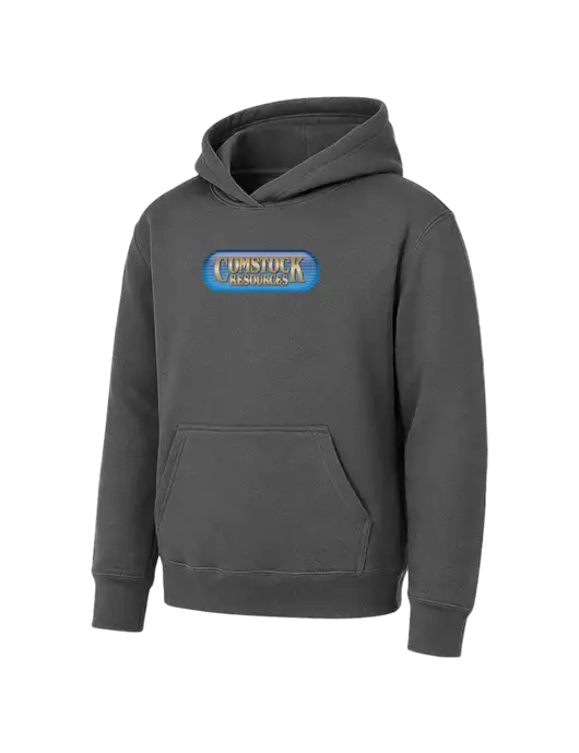 Youth Charcoal 7.8 oz Pullover Hooded Sweatshirt w/Comstock Resources Logo