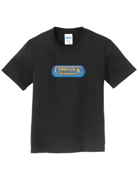 Youth Ring Spun Jet Black 4.5 oz T-Shirt w/Comstock Resources Logo
