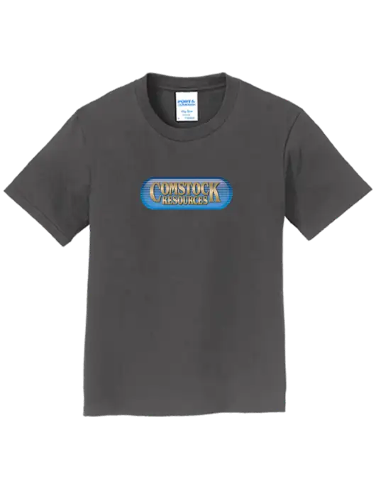 Youth Ring Spun Charcoal 4.5 oz T-Shirt w/Comstock Resources Logo