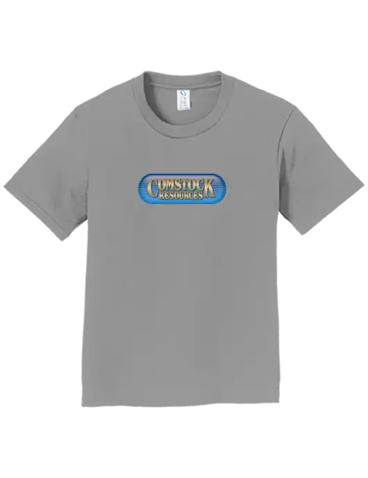 Youth Ring Spun Medium Grey 4.5 oz T-Shirt w/Comstock Resources Logo