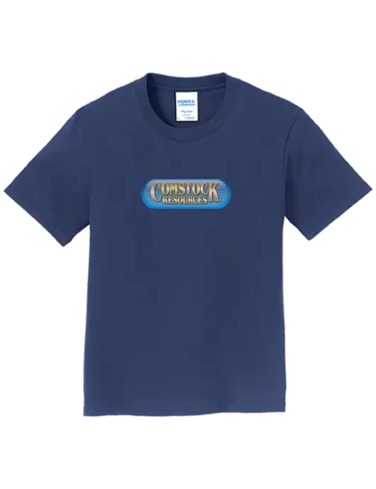 Youth Ring Spun Navy 4.5 oz T-Shirt w/Comstock Resources Logo