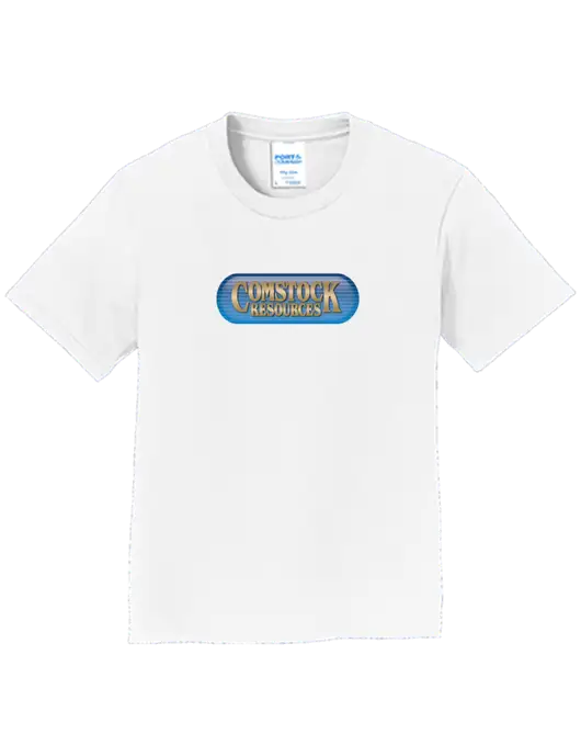 Youth Ring Spun White 4.5 oz T-Shirt w/Comstock Resources Logo